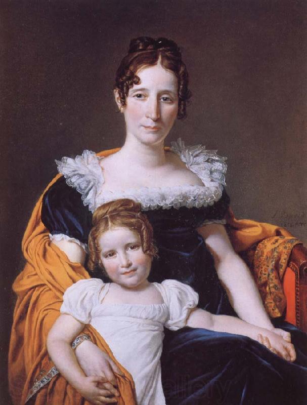 Jacques-Louis David Portrait of the Vicomtesse Vilain XIV and her Daughter